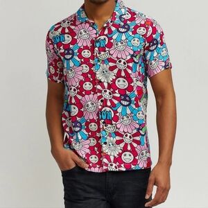 Reason Brand Sunflower All Over Print Button Down Shirt NWT Size XL BZ3196